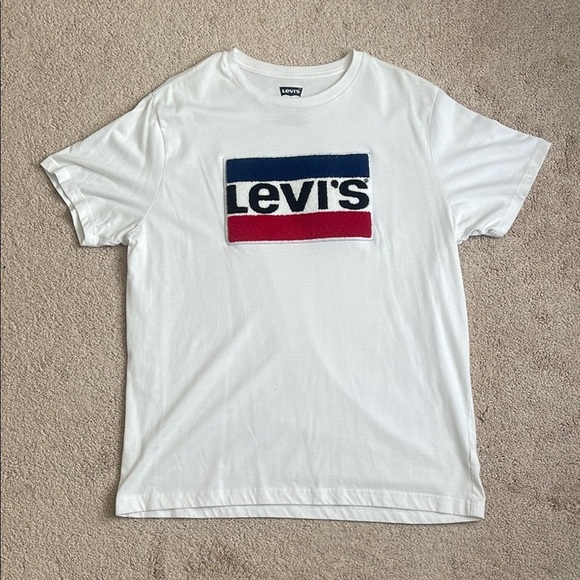 Levi's White Short Sleeve Tee with Bold Logo - Picture 1 of 3